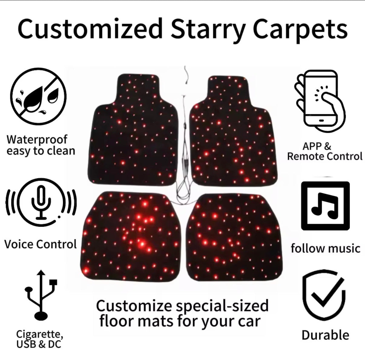 Starlight LED Floor Mats – Universal Fit | Waterproof & App Controlled