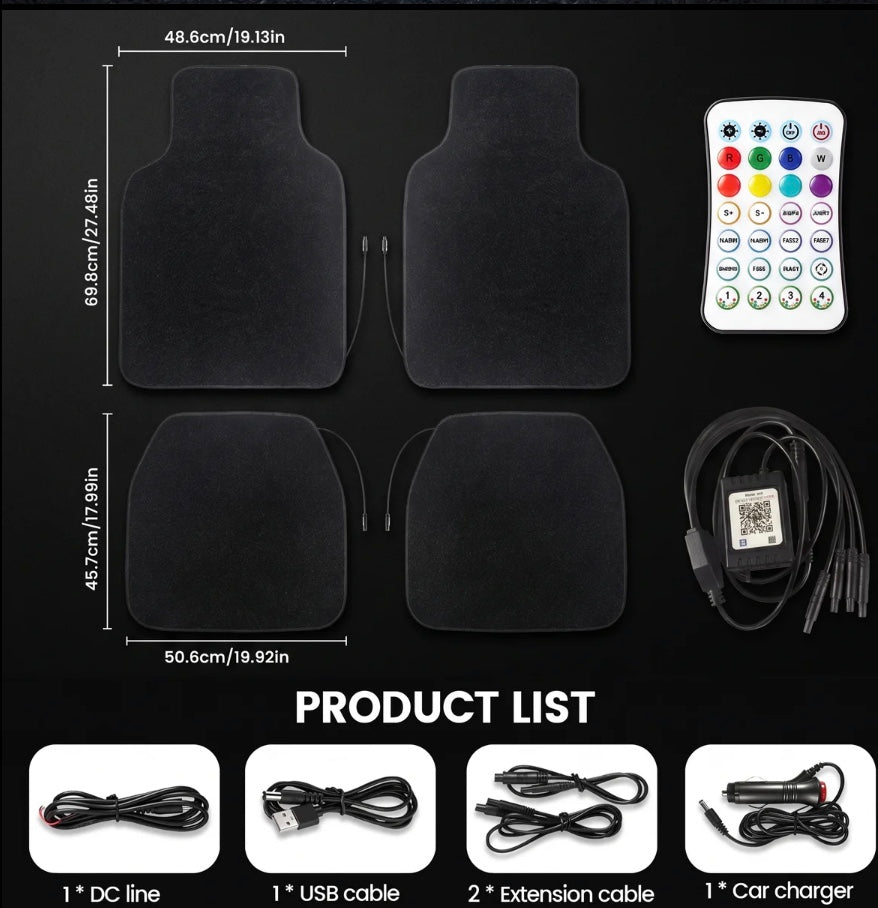 Starlight LED Floor Mats – Fiber Optic Interior Lighting | App Controlled | Universal Fit